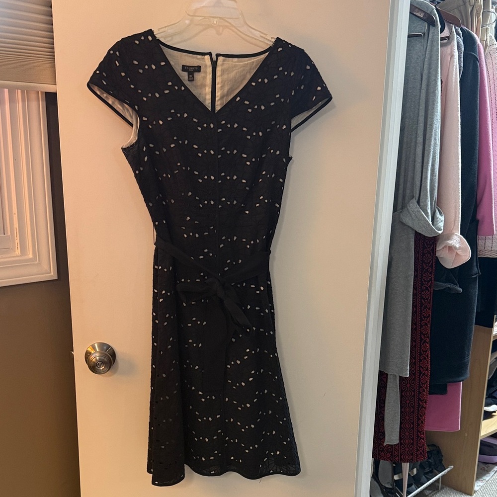 Talbots Black and White Dress